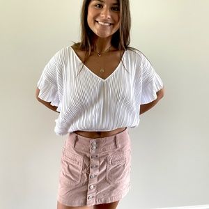 Free People Lilac Corduroy Mini Skirt